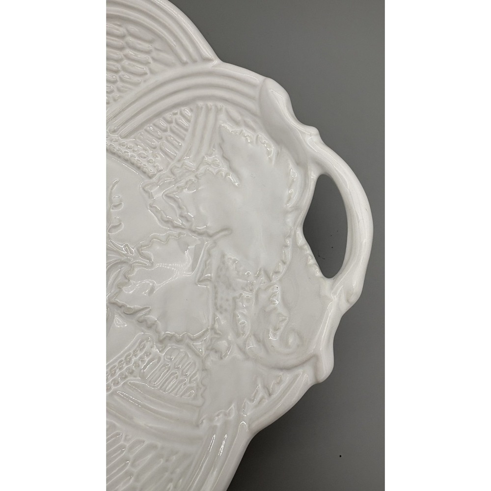 Vintage‎ Italian Ceramic Serving Platter Made in Neuwirth Italy Floral Design - Picture 7 of 11